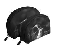 Chiot Border Collie, Trousse de Maquillage Coquille Femme Petit Porte-Monnaie Trousse de Toilette Trousse à cosmétiques 2 pièces
