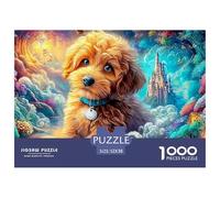 Chiot bouclé dans Un Paysage capricieux et rêveux Puzzle De 1000 Pièces Chien de Compagnie Mignon Loisirs Familiaux pour Adultes Et Enfants 52x38cm/1000pcs