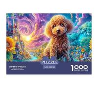 Chiot bouclé dans Un Paysage fée Vibrant Puzzle De 1000 Pièces Chien de Compagnie Mignon Amusement De Jeu d'esprit pour Adultes Et Enfants 52x38cm/1000pcs