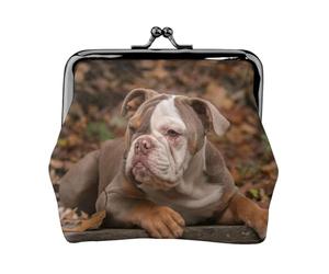 Chiot Bouledogue américain,Porte-Monnaie en Cuir PU, Petit Portefeuille, Pochette à Monnaie avec Fermoir Baiser
