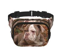 Chiot Bouledogue américain,Sac Banane carré Double Couche, Sac de Poitrine