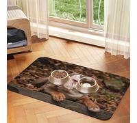 Chiot Bouledogue américain,Tapis d'alimentation pour Animaux de Compagnie, Sets de Table en Cuir PU pour Chats et Chiens,40x60cm