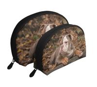 Chiot Bouledogue américain, Trousse de Maquillage Coquille Femme Petit Porte-Monnaie Trousse de Toilette Trousse à cosmétiques 2 pièces