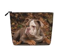 Chiot Bouledogue américain,Trousse de Toilette de Voyage Portable, Imitation Lin, en Lin.