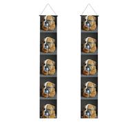 Chiot bouledogue anglais, Décorations pour fête de remise de diplômes - Bannière de bienvenue à suspendre au porche, pour l'intérieur et l'extérieur