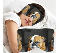 Chiot bouledogue anglais, Masque de sommeil pour la maison, les voyages et le travail posté, couvrant entièrement les yeux et bloquant la lumière