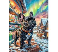 Chiot Bouledogue français dans Un Village enneigé Puzzle 1000 Pièces pour Adultes Jeu De Réflexion Educa Qualité Supérieure Famille Divertissement Créatif Cadeau De Fête 1000 PCS