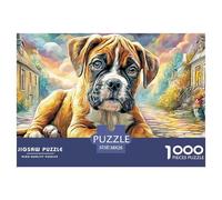 Chiot Boxer 1000 Puzzles Adults Puzzle Adults Puzzle Gifts Birthday Unique Gifts Challenge High Difficulty 38x26cm/1000pcs