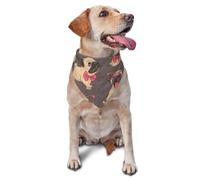 Chiot Carlin de Dessin animé Portant des Lunettes et Un nœud Papillon, Bandanas pour Chien, écharpes pour Chat et Chiot, Mouchoir Lavable pour Animaux de Compagnie