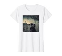 Chiot Carlin Mignon dans l'espace drôle T-Shirt Graphique avec Valeur, Femme, Blanc, M
