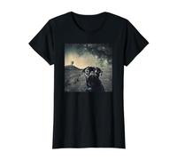 Chiot Carlin Mignon dans l'espace drôle T-Shirt Graphique avec Valeur, Femme, Noir, S