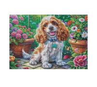 Chiot Cavalier King Charles 300 Pieces Casse-tête Adulte en Carton sans Déformation Très Difficile Haute Difficulté Anti-Stress Décoration Murale Cadeau Noël Pas Cher 300 PCS