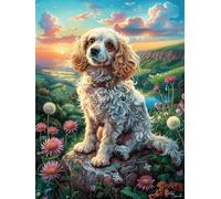 Chiot Cavalier King Charles dans Le Jardin Fleuri Puzzles 1000 Pièces pour Adultes Educa Relaxant Décoration Intérieure Artistique Famille Challenge Difficile Assemblage Amusant 1000 PCS