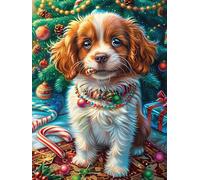 Chiot Cavalier King Charles Spaniel dans Le Jardin Fleuri 1000 Pieces Casse-tête Amateur d'art en Carton Haute Qualité Difficile Niveau Expert Décoration Murale Cadeau Fête des Mères Haute Qualité 10