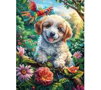 Chiot Cavalier King Charles Spaniel dans Le Jardin Fleuri 1000 Pièces Puzzle Amateur d'art en Carton Anti-Déchirure Haute Qualité Difficile Niveau Expert Décoration Murale Idée Cadeau Anniversaire 10