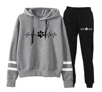 Chiot Chien Patte 3D Impression Femmes Tenue de Sport Ensemble Complet Maman de Chien Hoodie et Joggers Set Mode 2 Pièces Set Décontracté Vêtements de Sport