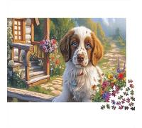 Chiot Cocker Spaniel avec Les Yeux Bleus par Log Cabin Picture Puzzle 1000pcs Puzzles Pet for Teenagers Jeu Éducatif Défi pour Adulte 52x38cm/1000pcs