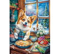 Chiot Corgi dans la Cuisine Cosy 500 Pièces Puzzle Adulte en Carton Haute Qualité Épais Difficile Moyenne Anti-Stress Décoration Murale Idée Cadeau Saint Valentin 500 PCS