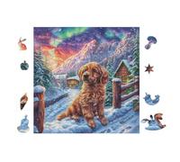 Chiot Corgi Standing in Mountains 100 Pieces Casse-tête Adulte en Voitureton Haute Densité Difficile Motif Complexe Décoration Murale Anti-Stress Idée Cadeau Anniversaire 28x28cm