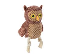 Chiot couineur en forme de chouette interactif à mâcher en peluche douce | Chiot amusant pour chiens de petite, moyenne et grande taille, dressage durable pour animaux de compagnie, jeu intérieur et