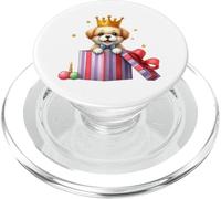 Chiot couronné dans Un Coffret Cadeau d'anniversaire pour Amoureux des Chiens PopSockets PopGrip pour MagSafe