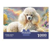 Chiot dans la Rue Puzzle 1000 Pièces Poodle dans Le Village des Contes de Fées Puzzles Portable Et De Rangement Qualité Premium Stimulant Cadeau Adultes Et Enfants À Partir De 12 Ans 70x50cm/1000pcs