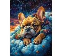 Chiot de bouledogue français faisant la sieste 500 Pièces Puzzle Amateur D'Art En Carton Anti-Déchirure Faune sauvage et animaux de compagnie Difficile Niveau Expert Décoration Murale Salon Idée Cadea