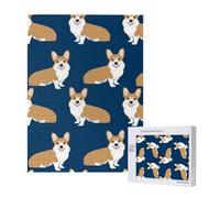 Chiot de Compagnie Corgi Dog,Puzzle Familial en Bois de 500 pièces pour Adultes et Adolescents