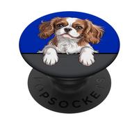 Chiot de Poche Cavalier King Charles Spaniel Funny Peeking PopSockets PopGrip Adhésif
