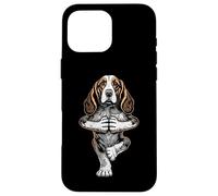 Chiot de Yoga Basset Hound, Chien Amusant, Pose d'arbre d'asanas Coque pour iPhone 16 Pro Max