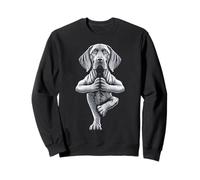 Chiot de Yoga Weimaraner, Chien Amusant, Pose d'arbre d'asanas Sweatshirt