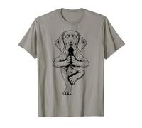 Chiot de Yoga Weimaraner, Chien Amusant, Pose d'arbre d'asanas T-Shirt