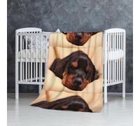 Chiot Doberman Chiens endormis Animaux de Compagnie Chiens Doberman,Couverture Douce et Chaude en Flanelle Anti-Boulochage 76 x 127 cm