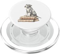 Chiot Dogue Allemand Intelligent sur Livres Aquarelle pour Amoureux des Chiens PopSockets PopGrip pour MagSafe
