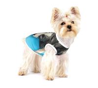 Chiot drôle Border Collie sur Fond Bleu,T-Shirt sans Manches en Coton pour Animaux de Compagnie, Gilet Respirant, Extensible et Doux,M