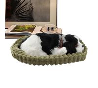 Chiot en peluche réaliste et respirant - 26 x 20 cm - Chien interactif réaliste | Mouvement de la poitrine Son apaisant | Chien rempli d'accompagnement - Cadeau pour les amoureux des chiens,