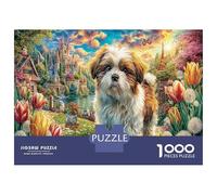 Chiot Fantaisie Jigsaw Puzzles 1000 Pièces pour Adultes, 1000 Pièces Jardin du château Grands Cadeaux Défi Amateurs De Puzzle De Jouets 52x38cm/1000pcs