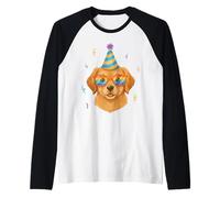 Chiot Golden Retriever Chapeau Fête Arc-en-Ciel Manche Raglan