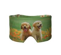 Chiot Golden Retriever,Masque pour les yeux bloquant la lumière Cache-yeux et cache-oreilles pour le sommeil
