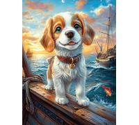 Chiot Golden Retriever sur Un Bateau Puzzle 500 Pièces pour Adultes Educa Premium Qualité Supérieure Vision Décoration Moderne Cadeau Original Famille 500 PCS