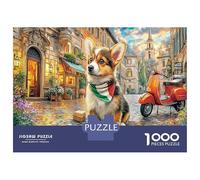 Chiot Italien 1000 Pièces Rue Corgi Town Puzzle Défi Jouet Jeu Familial Décoration D'intérieur Et Enfants À Partir De 14+ Ans Adultes Cadeaux 38x26cm/1000pcs