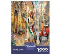 Chiot Italien 1000 Pièces Rue Corgi Town Puzzles De Défi Jouet Jeu Éducatif Puzzles Décorationd’intérieur Et Enfants À Partir De 14+ Ans pour Enfants Cadeaux 70x50cm/1000pcs