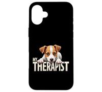Chiot JRT drôle, Mon thérapeute, Chien Jack Russell Terrier Coque pour iPhone 16 Plus