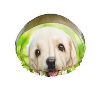 Chiot Labrador Retriever,Bonnet de douche/bonnet de nuit double couche imperméable et élastique, bonnet de bain réutilisable