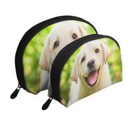Chiot Labrador Retriever, Trousse de Maquillage Coquille Femme Petit Porte-Monnaie Trousse de Toilette Trousse à cosmétiques 2 pièces