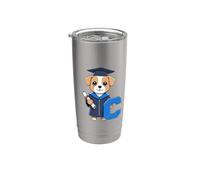 Chiot Lettre C Motif Alphabet Scolaire Gobelet isotherme en acier inoxydable double paroi
