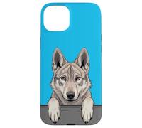 Chiot Loup tchécoslovaque drôle regardant Loup de Poche Coque pour iPhone 15 Plus