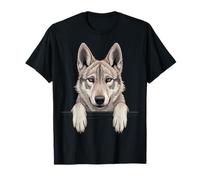 Chiot Loup tchécoslovaque drôle regardant Loup de Poche T-Shirt