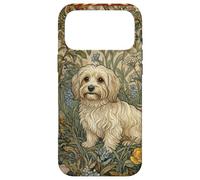 Chiot Maltais William Morris Style Floral Coque pour iPhone 17 Pro Max