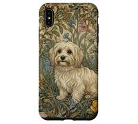 Chiot Maltais William Morris Style Floral Coque pour iPhone XS Max